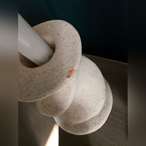 1991 Vintage Spiral Chunky Candlestick Holders Pair 11' & 7.5' Sculptural - Picture 7 of 11